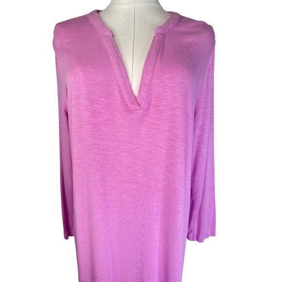 Southern Tide Large Long Sleeve Pink Dress Rayon Spandex - Picture 4 of 15